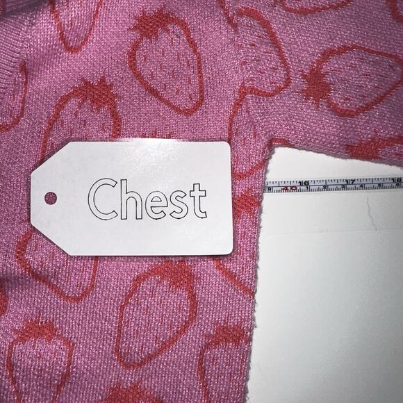 Cat & Jack Girls Strawberry Button Up Sweater Size Medium (8) - Picture 6 of 7